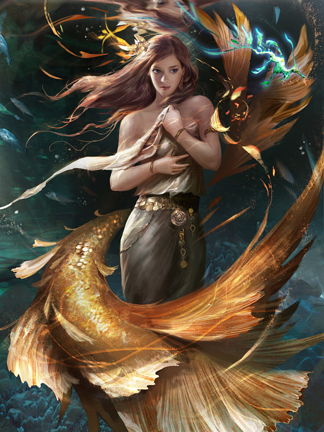 4000)亚特兰蒂斯海中美人鱼的世界【美学艺术女博士】同采自down