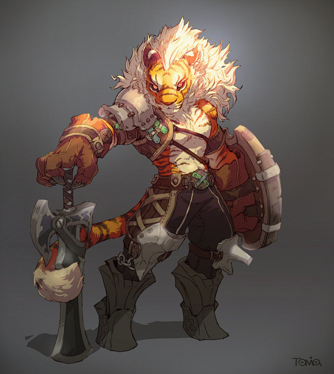 dragonmen藤三郎toomiro老虎原画虎战士拟人怪设计虎设计日韩风格