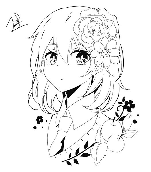 线稿漫画卡通人物绘画平面灵感素材二次元白底大图