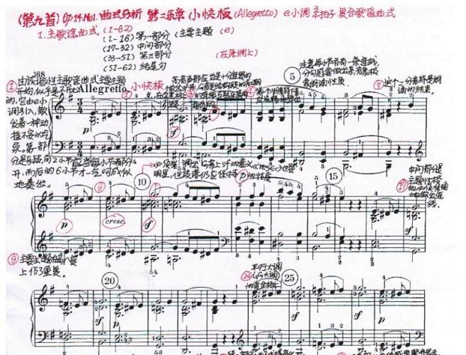 贝多芬奏鸣曲第9首op14no1第二乐章演奏注释学习笔记淘宝网
