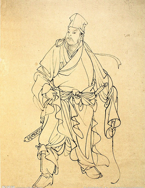 蔡岚工笔人物白描图