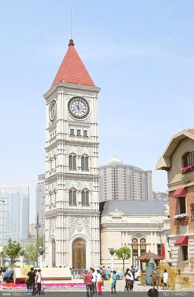 意式样风情区欧式钟楼图片