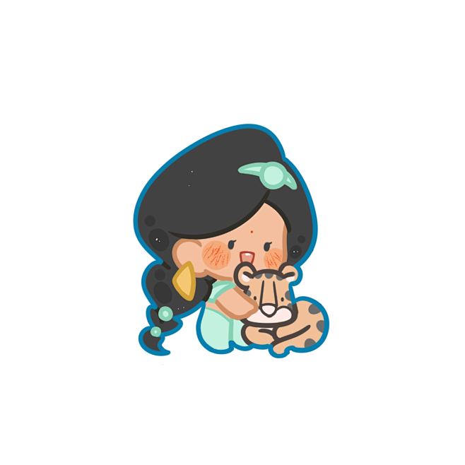 阿拉丁迪士尼公主可爱q版头像画手微博