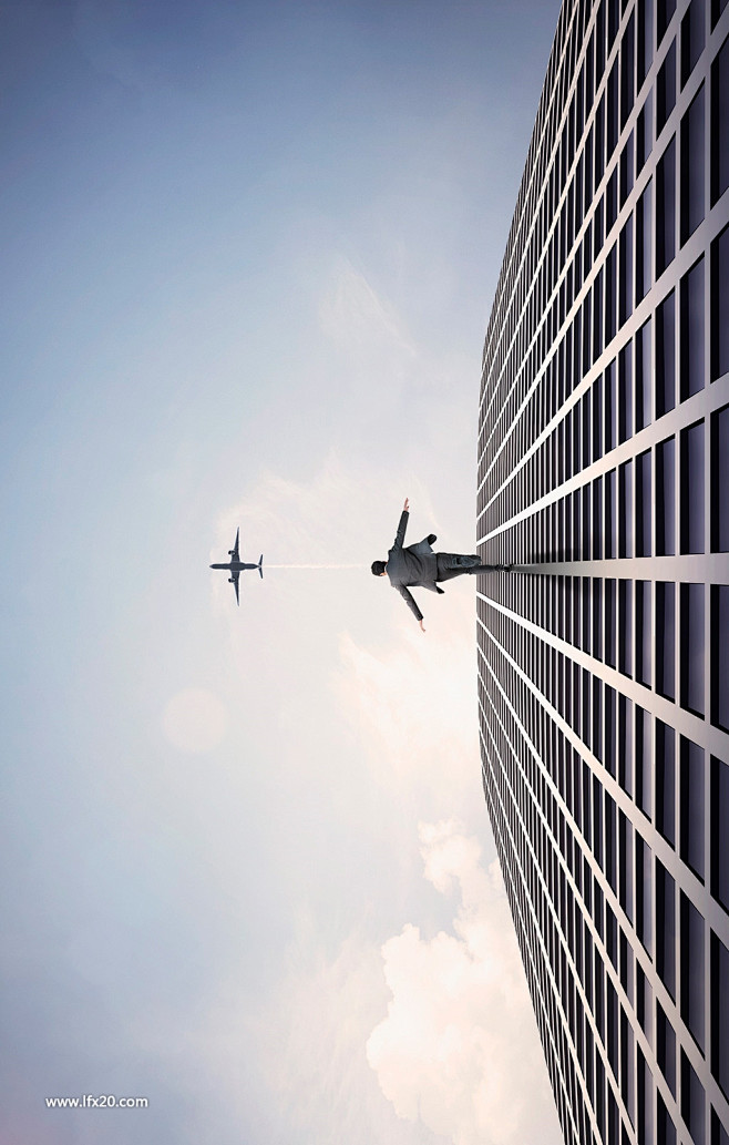 商务财富赚钱城市科技空间感未来时代写字楼时间房地产广告海报psd