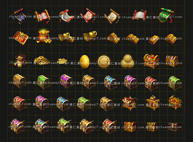 传奇物品道具素材游戏道具素材游戏宝箱素材图标手游游戏素材淘宝网