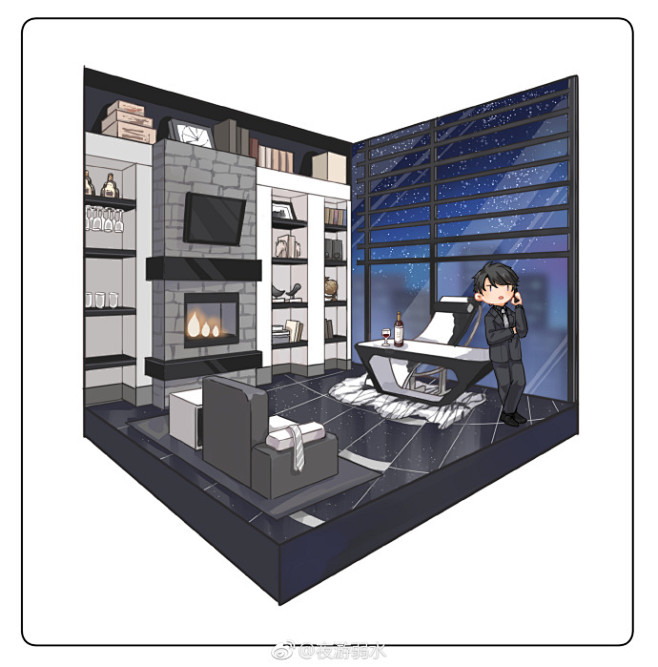 恋与制作人周棋洛恋与制作人白起许墨李泽言根据游戏场景肝的小房子