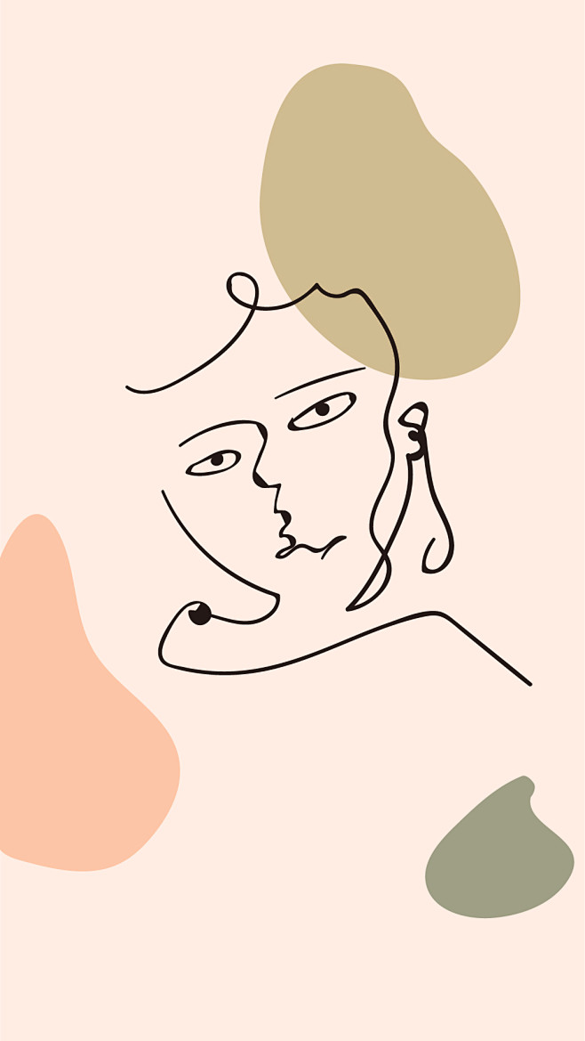 抽象线条风插画ins风人物9