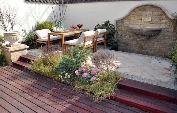 景墙酷热难挡到田园庭院消消暑吧阳台田园春色庭院欧式