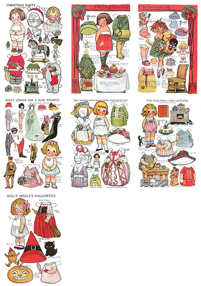 dollydingle番茄汤娃娃复古paperdoll换装纸娃娃纸公仔b组淘宝网