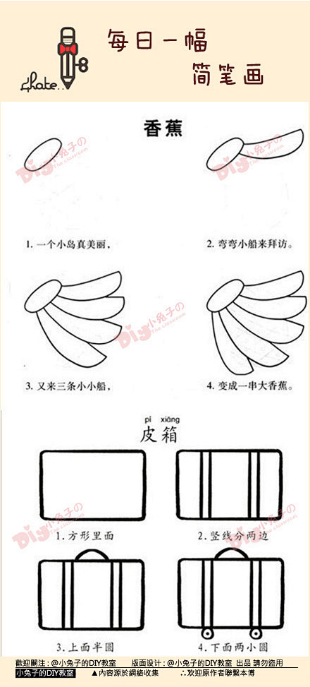 每日一幅简笔画香蕉和车子这是个神马组合呢
