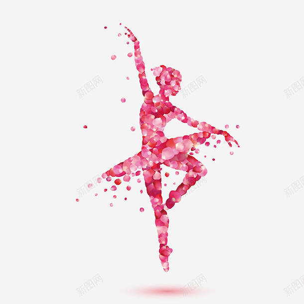 玫瑰花 矢量图 粉色 舞者 舞蹈 芭蕾舞 花瓣 跳舞 元素 免抠png 设计