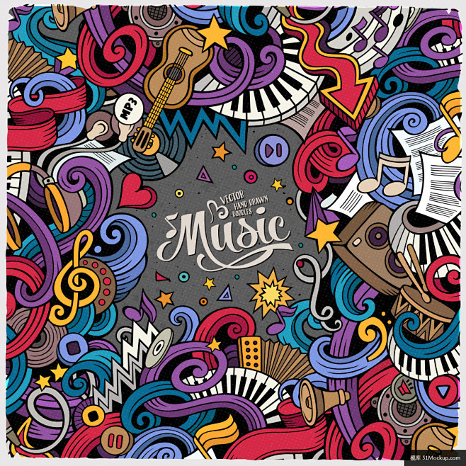 动感色彩乐器音乐元素海报