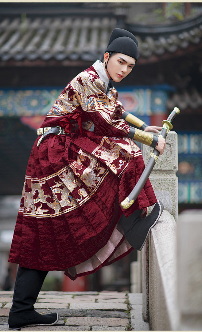 如梦霓裳汉服男装女装关山月二织金锦衣卫贴里定制款飞鱼服淘宝网