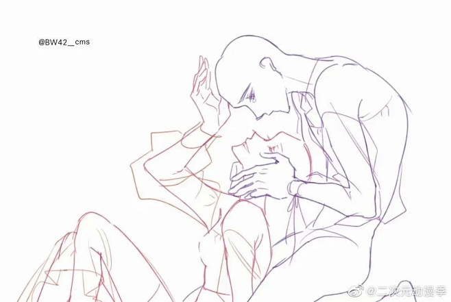 05:38:22双人绘画素材】情侣间的互动参考动态 姿势参考_宇智波四喜