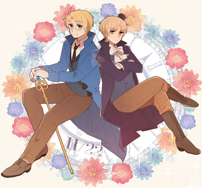 pid:55644229】味音痴 阿尔弗雷德 亚瑟 扑克设定 黑桃国 pixiv aph