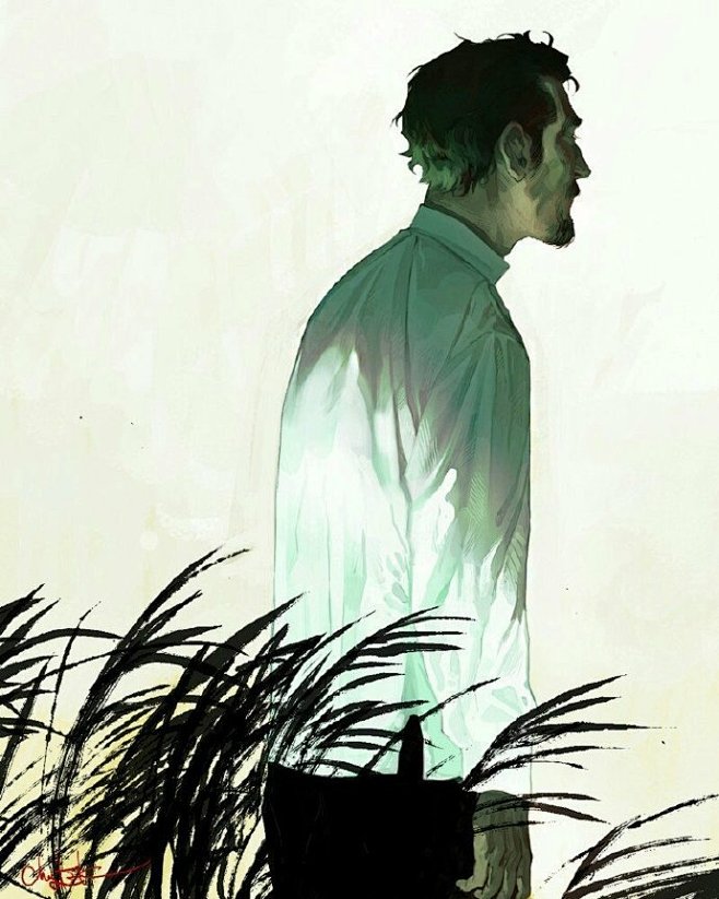 韩国插画师chongtak一组帅大叔插画