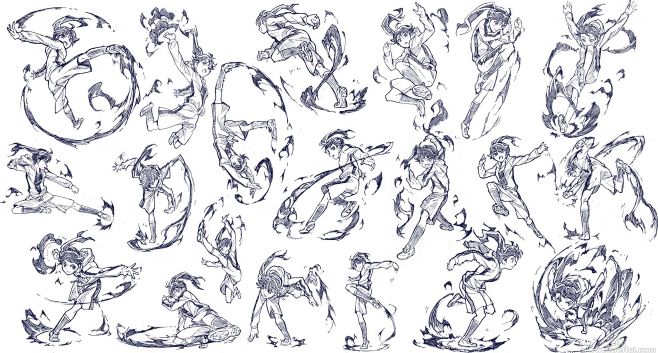 图例さきの新月阿良良木火怜战斗姿势动作练习套图03p萌绘