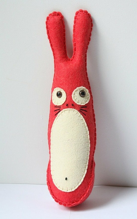 不织布手作手工diy个性小兔子红摆件胸针