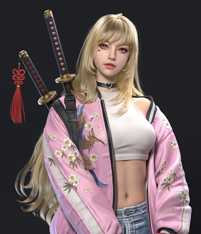 artstation - blonde girl, dong l