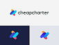Cheapcharter route logo design flaticons airlines abstract mark ticket charter flight search fly logotype logo
