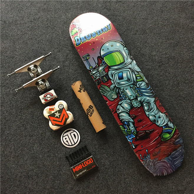 bdskateboard进口组装双翘滑板骷髅系列四轮成人滑板atd滑板店淘宝网