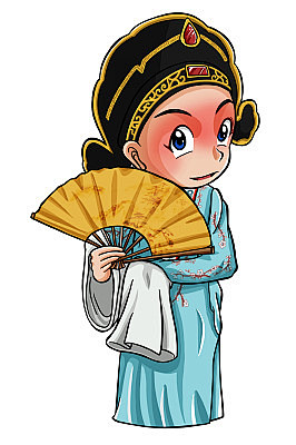 插画人物京剧小生