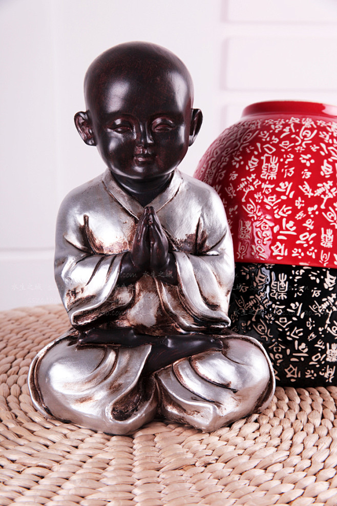 xakka小和尚树脂时尚摆件四款d款双手合十4024