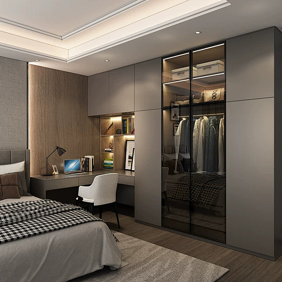 2021-08-06 10:42:30皮阿诺定制整体衣柜 全屋定制家居卧室现代简约