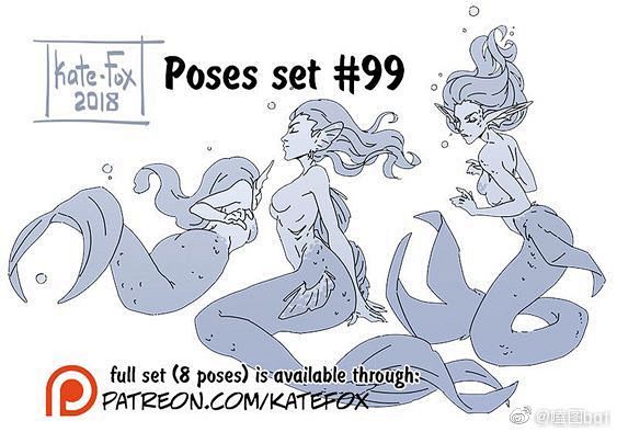 绘画素材人鱼画法参考67676767