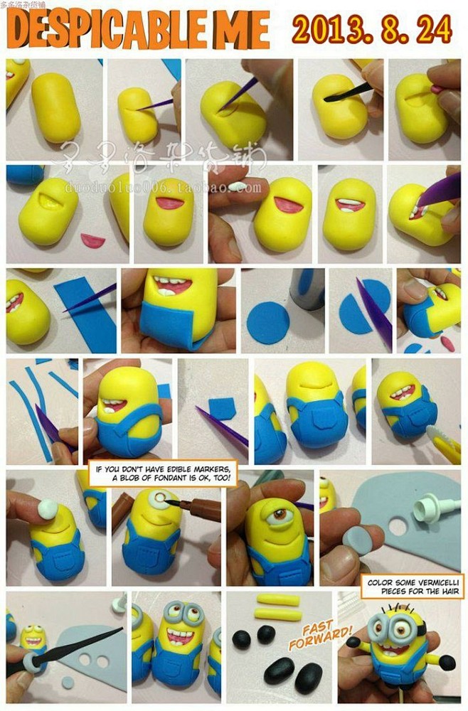 超轻粘土教程小黄人制作