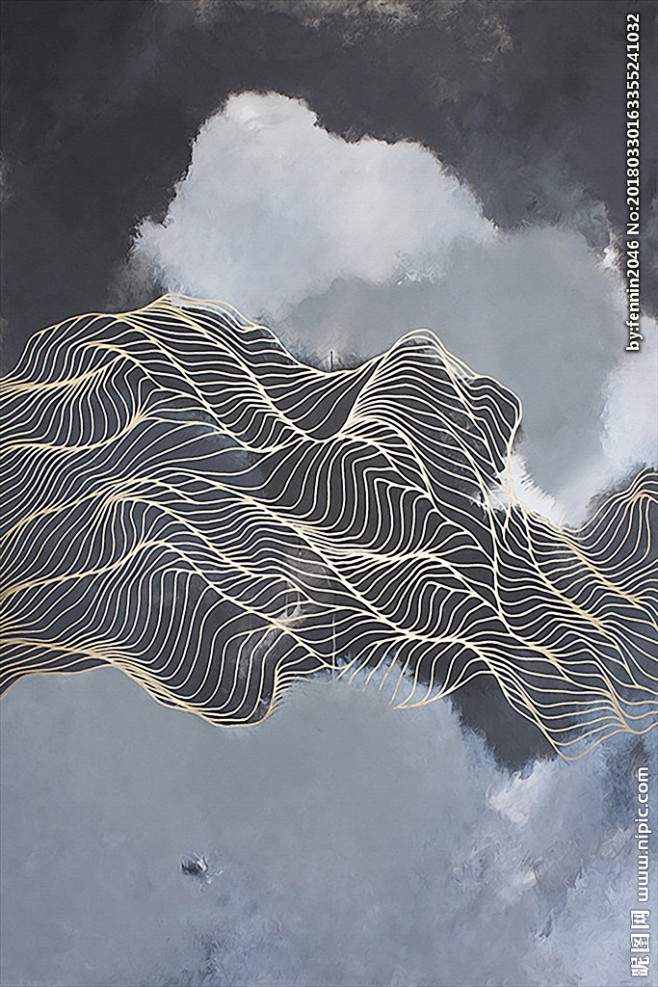 线条抽象意像画