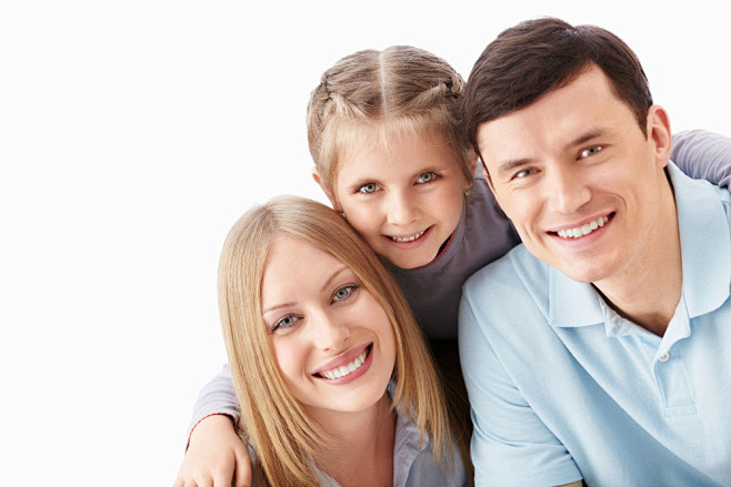 开心的外国一家人摄影图片