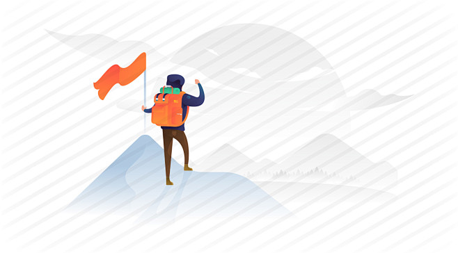 人物插图人物动作插图爬山插图