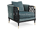 美式新古典家具定制 美式实木布艺雕花沙发椅 单人沙发椅/休闲椅