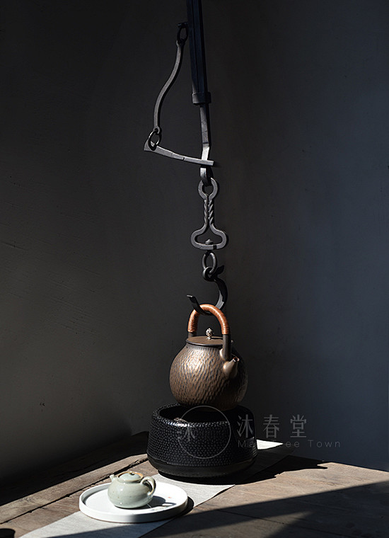 沐春堂自在钩日式铁艺悬吊铁壶挂钩铸铁可调节自锁钩茶道零配淘宝网