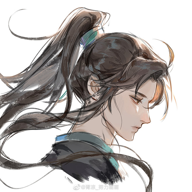 古风美男胥凉努力画画