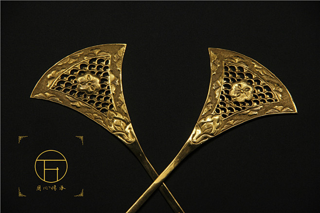 唐代首饰唐代汉服首饰古代金银器首饰簪子银镀金发簪传