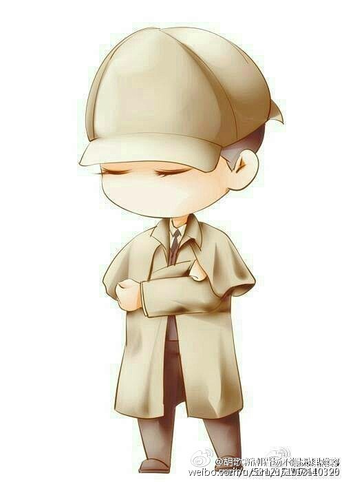 胡歌##胡歌猎场# q版的福尔摩斯胡,好乖好可爱图源微博亲@胡歌