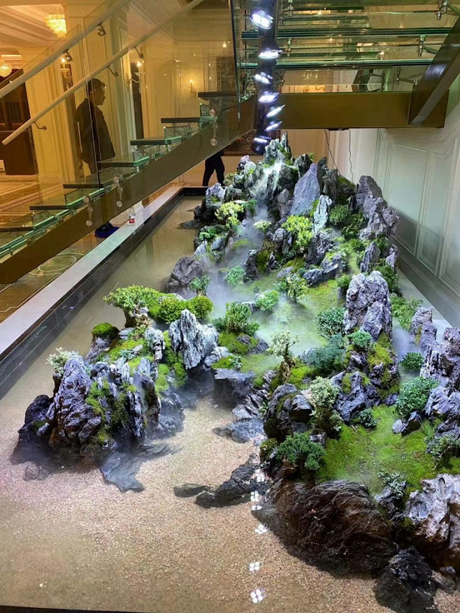 青龙石造景石假山原石鱼缸开缸盆景附石园林景观石酸洗英石石片淘宝网