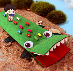 免裁剪大嘴鳄鱼儿童手工diy制作不织布材料包幼儿园早教玩具教具