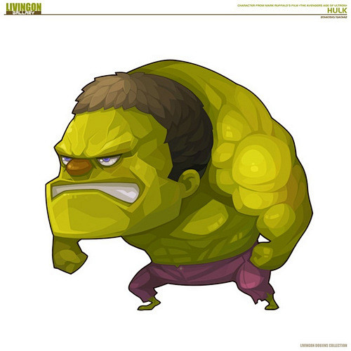 大头超萌q版复仇者联盟英雄角色插画