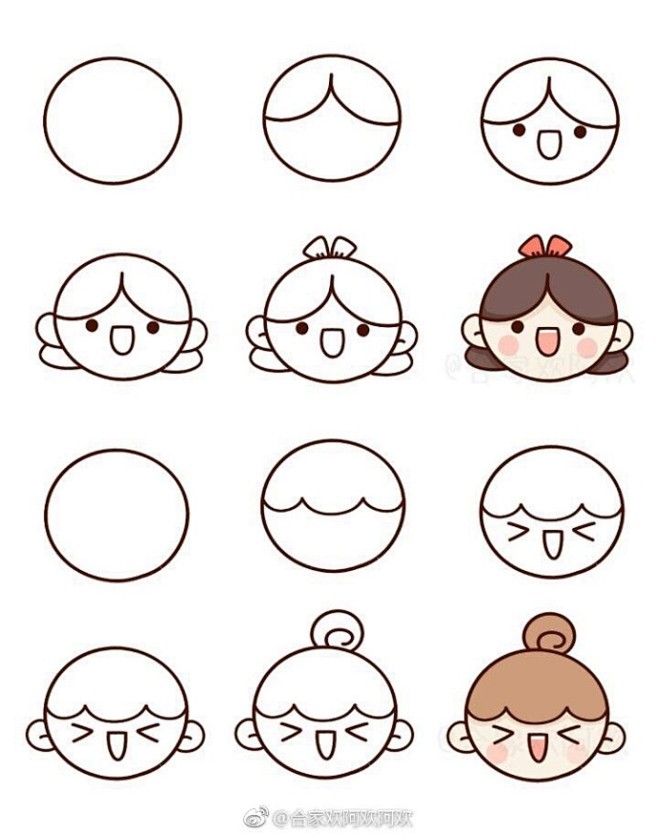 用圆形画出的简笔画小头像67676767