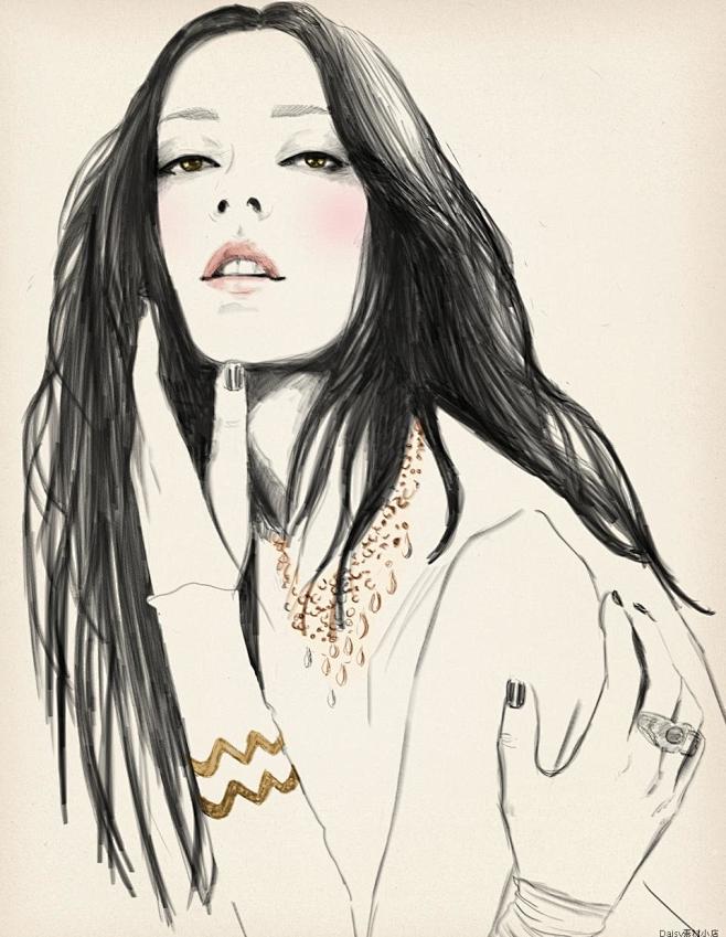 插画大师sandrasuy彩铅水彩手绘人物人像服装插画临摹素材225张淘宝网