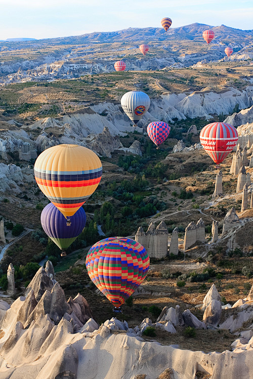 热气球飞越卡帕多西亚cappadocia土耳其