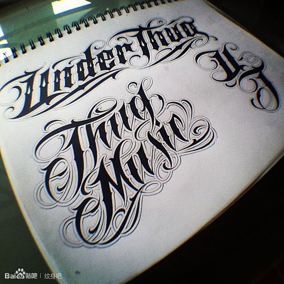 奇卡诺花字chicanolettering手稿福利贴纹身吧百度贴吧