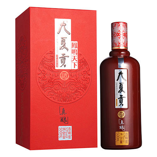 52大夏贡凤鸣天下真酿酱红篇500ml白酒