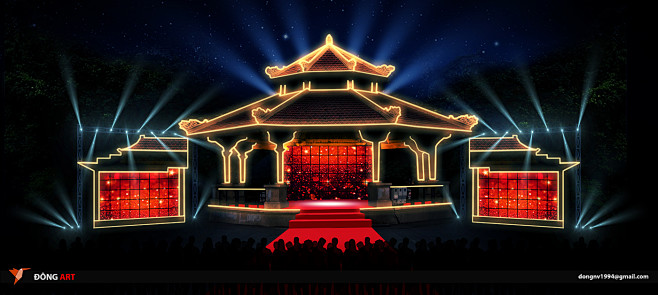 舞台设计舞美设计中国风舞台创意舞台互动区互动合影互动拍照互动装置