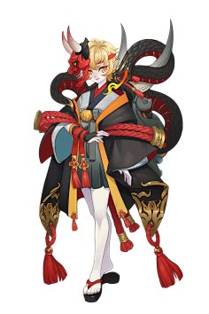 森林之姬立绘トンボ采集到阴阳师采集茨木童子皮肤-青竹白雪立绘ト 