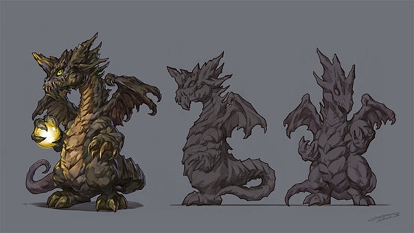 土系魔法龙正侧面