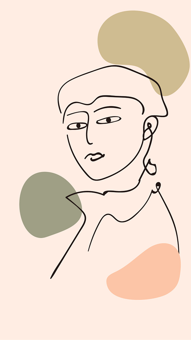 抽象线条风插画ins风人物11